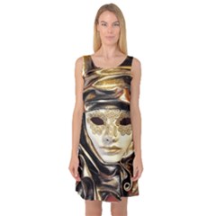 Artistic Venetian Mask Sleeveless Satin Nightdress by ConteMonfrey