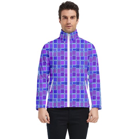 Background Mosaic Purple Blue Men s Bomber Jacket by danenraven