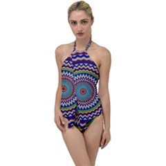 Kaleidoscope Geometric Circles Go With The Flow One Piece Swimsuit by danenraven