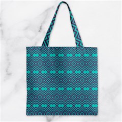 Abstract Chevron Zigzag Pattern Zipper Grocery Tote Bag by danenraven