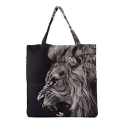 Angry Male Lion Grocery Tote Bag by Jancukart