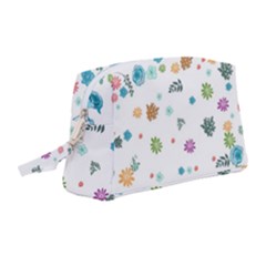 Flowers Flower Leaf Leaves Background Floral Flora Wristlet Pouch Bag (medium) by danenraven