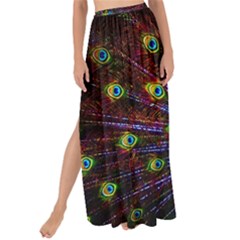 Beautiful Peacock Feather Maxi Chiffon Tie-up Sarong by Jancukart