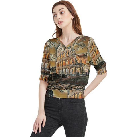 Colosseo Italy Quarter Sleeve Blouse by ConteMonfrey