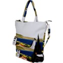 River Small Town Landscape Shoulder Tote Bag View1