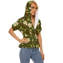 Flower Power And Big Porcelainflowers In Blooming Style Lightweight Drawstring Hooded Top View3