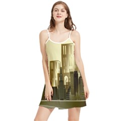 Architecture City House Summer Frill Dress by Jancukart