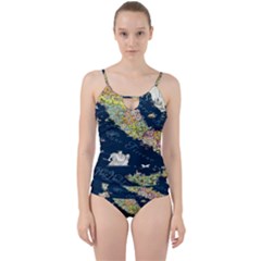 Map Italy Blue Cut Out Top Tankini Set by ConteMonfrey