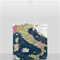 Map Italy Blue Full Print Rope Handle Tote (Large) View2