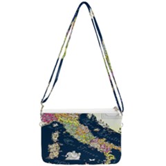 Map Italy Blue Double Gusset Crossbody Bag by ConteMonfrey