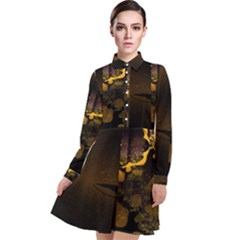 Photogenic Long Sleeve Chiffon Shirt Dress by Sparkle