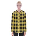 Black and yellow small plaids Womens Long Sleeve Shirt View1