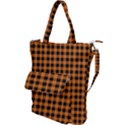 Orange black small plaids Shoulder Tote Bag View1