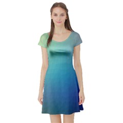 Color Short Sleeve Skater Dress by nateshop