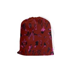 Doodles Maroon Drawstring Pouch (medium) by nateshop