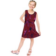 Doodles Maroon Kids  Tunic Dress by nateshop