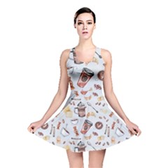 Coffee Coffeemania Caffeine Reversible Skater Dress by Wegoenart