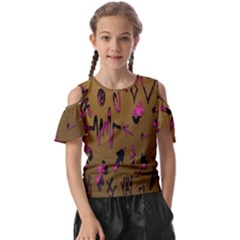 Doodles,gold Kids  Butterfly Cutout Tee by nateshop