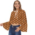 Cute Pumpkin Black Small Boho Long Bell Sleeve Top View2