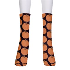 Black And Orange Pumpkin Crew Socks by ConteMonfrey