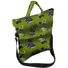 Ocultism Wicca Real Witch Halloween  Fold Over Handle Tote Bag by ConteMonfrey