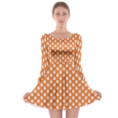 Cute Little Ghosts Halloween Theme Long Sleeve Skater Dress by ConteMonfrey