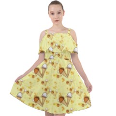 Ice Cream Cone Dessert Cut Out Shoulders Chiffon Dress by Wegoenart