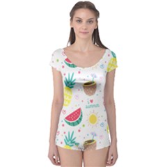 Pineapple And Watermelon Summer Fruit Boyleg Leotard  by Jancukart