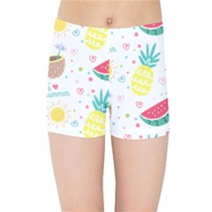 Pineapple And Watermelon Summer Fruit Kids  Sports Shorts by Jancukart