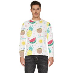 Pineapple And Watermelon Summer Fruit Men s Fleece Sweatshirt by Jancukart