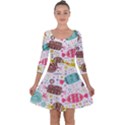 Candy Background Cartoon Quarter Sleeve Skater Dress View1