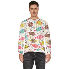 Candy Background Cartoon Men s Fleece Sweatshirt by Jancukart