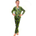 Cats And Skulls - Modern Halloween  Kid s Satin Long Sleeve Pajamas Set View1