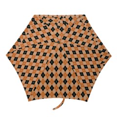 Halloween Inspired Black Orange Diagonal Plaids Mini Folding Umbrellas by ConteMonfrey