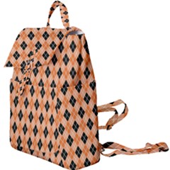 Halloween Inspired Black Orange Diagonal Plaids Buckle Everyday Backpack by ConteMonfrey