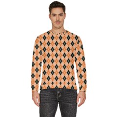 Halloween Inspired Black Orange Diagonal Plaids Men s Fleece Sweatshirt by ConteMonfrey