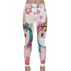 Cartoon Unicorn Fantasy Classic Yoga Leggings by Jancukart