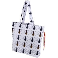 Ant Insect Pattern Cartoon Ants Drawstring Tote Bag by Ravend