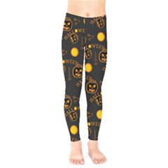 Halloween Background Pattern Kids  Leggings by Ravend