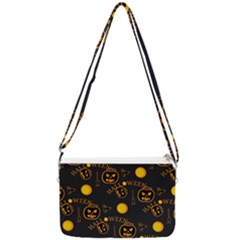 Halloween Background Pattern Double Gusset Crossbody Bag by Ravend