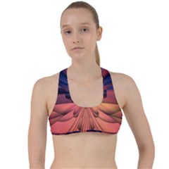 Pattern Colorful Background Abstarct Criss Cross Racerback Sports Bra by Ravend