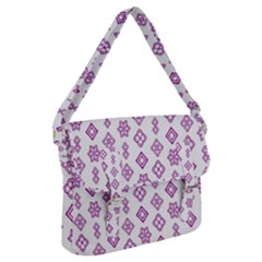 Geometric Pattern Purple Pattern Buckle Messenger Bag by Ravend