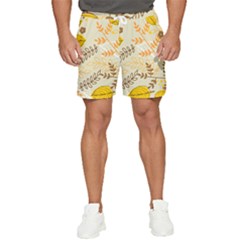 Leaves Flowers Background Wallpaper Men s Runner Shorts by Ravend