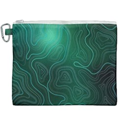 Green Line Shape Stripe Corolla Canvas Cosmetic Bag (xxxl)