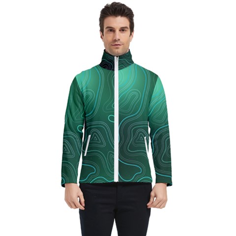 Green Line Shape Stripe Corolla Men s Bomber Jacket by Ravend