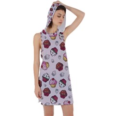 Cake Cupcake Sweet Dessert Food Racer Back Hoodie Dress by Ravend