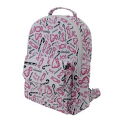 Candy Pink Black-cute Sweat Flap Pocket Backpack (large) by Ravend