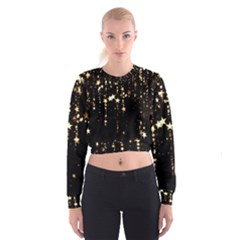 Stars Christmas Background Pattern Cropped Sweatshirt by danenraven