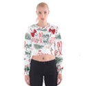 Merry Xmas Seamless Christmas Pattern Cropped Sweatshirt View1