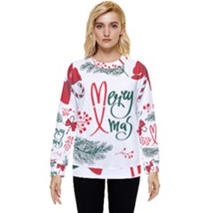 Merry Xmas Seamless Christmas Pattern Hidden Pocket Sweatshirt by danenraven